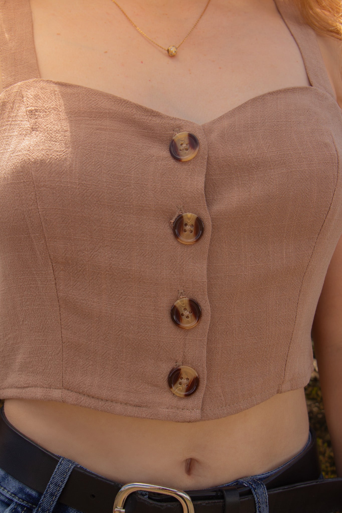 Linen Strap Top